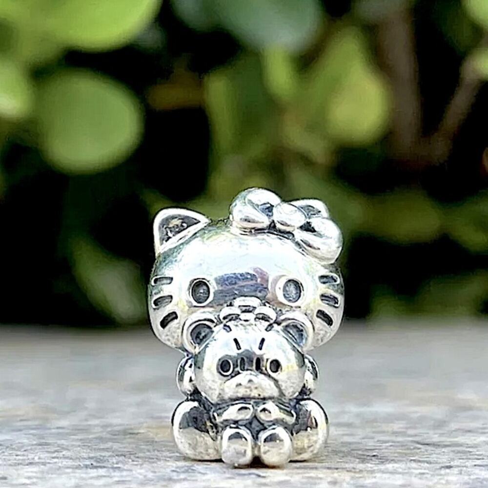 Hello Kitty Sterling Silver Charm For Pandora Bracelet Pandora Compatible - Picture 2 of 9